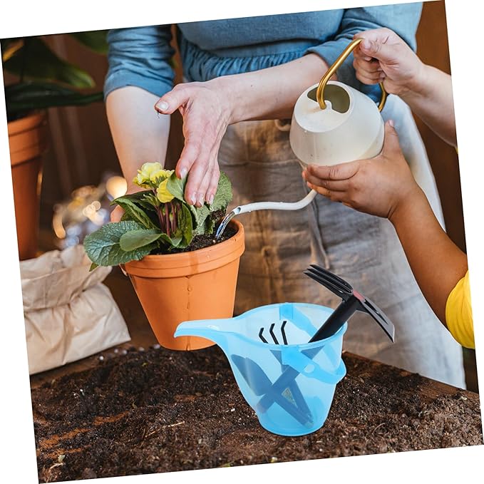 Garden Tool Set for Lightweight PP Plastic Gardening with Shovel Rake Hoe and Hand Fork Ergonomic Design for Outdoor Beach and Travel Use