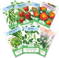 Epic Gardening Beginner Patio Garden Seed Kit - 7 Compact Varieties for Small Spaces Includes Peppers Beans Tomatoes &amp Flowers Non-GMO Seeds for Urban Gardening in Containers or Balconies