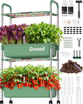 Large Hydroponics Growing System Kit Vertical Indoor Herb Garden Kit with LED Grow Light &amp Independent Water Pump 28L Movable Indoor Planter Perfect Gardening Gifts (2 Tier-54 Pods Green)