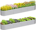 2 PCS 10x2x1/8x4x1/6x6x1ft Outdoor Galvanized Backyard Metal Raised Garden Bed for Flowers 9 in 1 Adjustable Raised Planter Box for Plant
