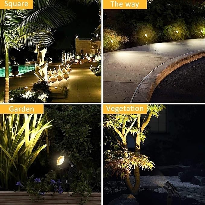 Svater 6 Pack Landscape Lighting + 75FT G40 Solar String Lights Outdoor with Remote
