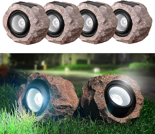 1/2/4 Solar Rock Lights Outdoor – IP65 Waterproof Solar Spot Lights for Yard Path &amp Landscape – Auto On/Off for GardenSidewalks Patios &amp Outdoor Decor (4)