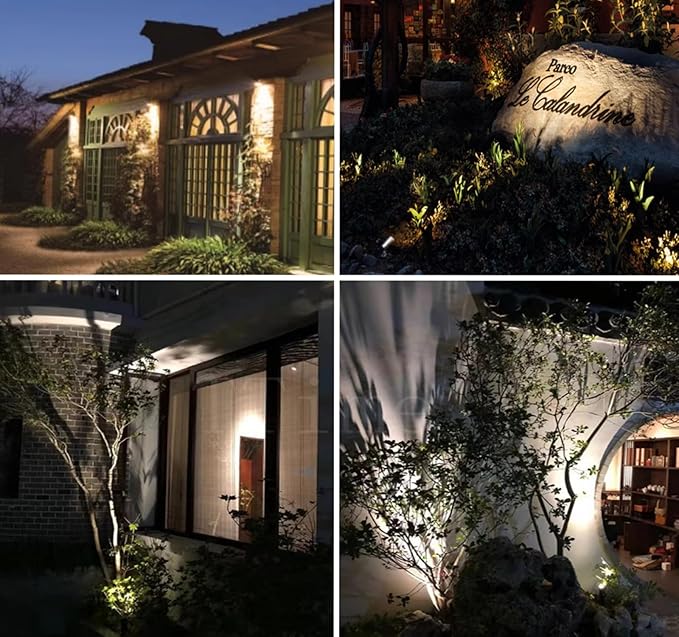 LED Landscape Spotlights 5W 12V-24V DC Anti-Glare Garden Lights IP67 Waterproof Outdoor Decorative LampsWarm White 3000K Black