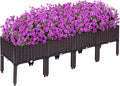 Kalolary 4 Sets Raised Garden Bed Elevated Garden Bed with Legs Patio Plant Boxes Vegetable Flowers Planting Raised Container for Indoor Outdoor Plant Fence Balcony Yard Gardening Supplies