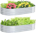Raised Garden BedGalvanized Planter Boxes OutdoorOval Large Metal Garden Bed Planter Box for Vegetables