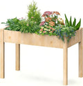 DUMOS Raised Garden Bed with Legs 48x24x30 Inch Planter Box Outdoor with Liner for Herbs/Flowers/Vegetables Elevated Wooden Garden Bed for Patio Balcony and Backyard Soft Wood