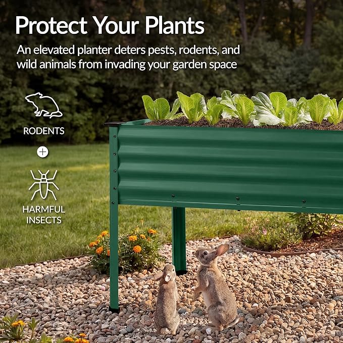 Best Choice Products 48x24x30in Galvanized Raised Garden Bed Metal Elevated Planter Box Vegetable Garden for Backyard Patio Balcony - Dark Green