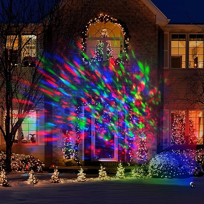 YUANXIN Solar Spot Lights Outdoor Projection Lamp Grass Light Garden Light Solar RGB Landscape Lights Color Changing Daisy Chain Waterproof Landscaping Spotlights for GardenYard Palm Trees (2-in-1)