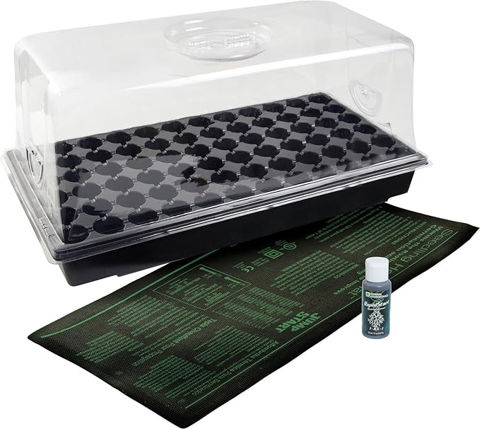 Hydrofarm Ck64060 72 Cell Pack 6 Dome Hot House With Heat Mat &amp Tray