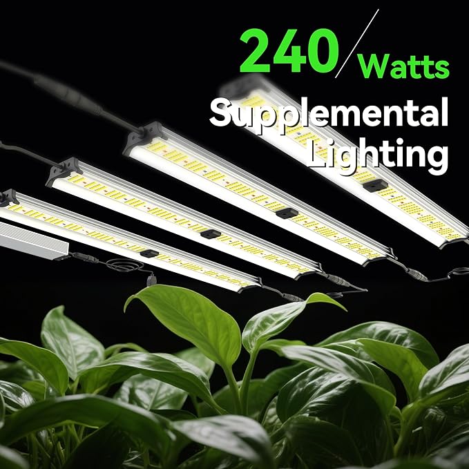 FARMLITE Grow Light Bars Full Spectrum Led Grow Lamps Grow Lights for Indoor Plants Dimmable Daisy Chain for Grow Lights Supplemental Lighting for Grow Tent (240watts)