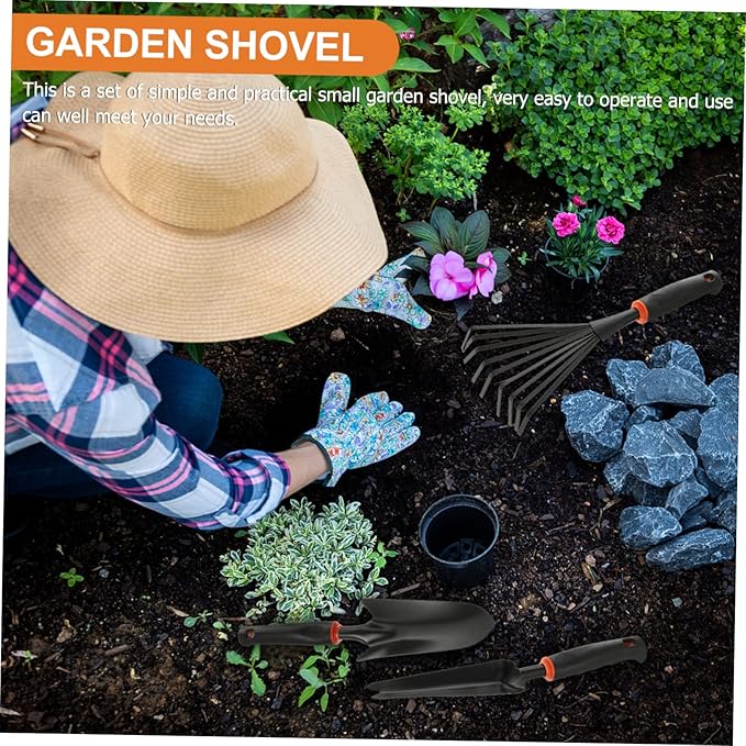 5pcs Multi-Function Gardening Tool Set Durable Iron Shovels for Planting Digging and Loosening Soil Comfortable Grip Handles for Easy Use Gardens and Flower Shops