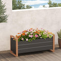 Grand patio Metal Raised Garden Bed Outdoor Raised Planter Box with Woodgrain Finish Elevated Planter Box