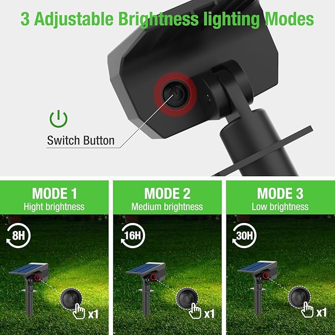 nipify 6 Pack Solar Lights Outdoor Waterproof Motion Sensor Spot Lights 3 Modes Solar Powered Spotlights 2-in-1 Auto On/Off Landscape Lighting for Outside Yard Wall Garden Cool White