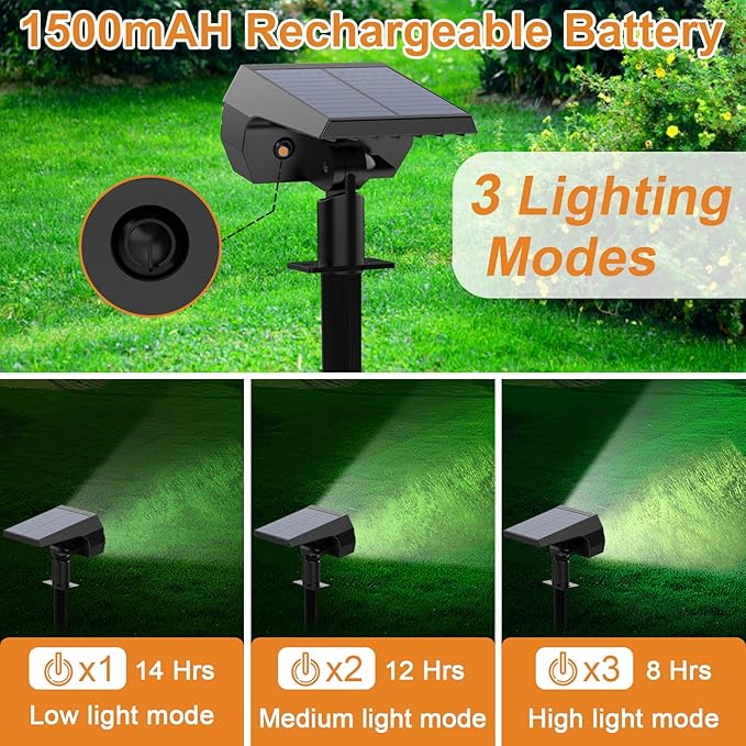 WELALO 6 Pack/65 LED/3 Modes Solar Spot Lights Outdoor 3 Modes/4 Pack/188 LED Solar Motion Sensor Lights Outdoor