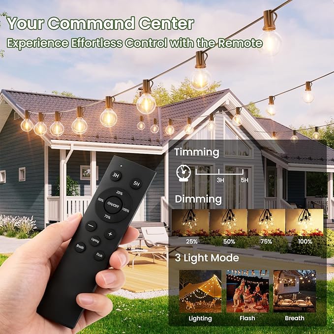 Svater 6 Pack Landscape Lighting + 75FT G40 Solar String Lights Outdoor with Remote