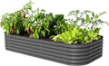 Vego garden Raised Garden Bed Kit 17 Tall 10 in 1 Jumbo Modular Raised Garden Beds Metal Planter Box for Vegetables Flowers Herbs Modern Gray