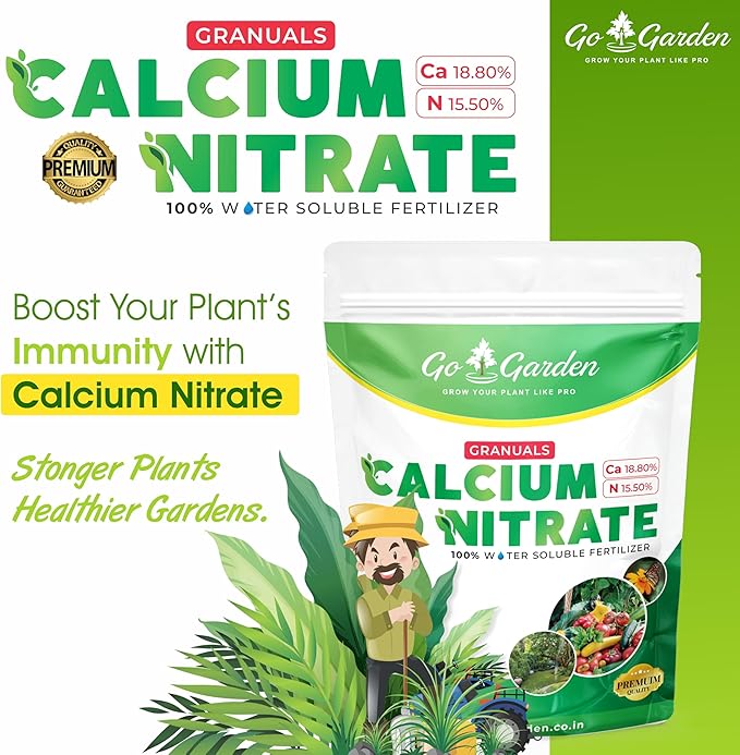 Go Garden Calcium Nitrate Fertilizer 100% Water-Soluble Plant Food Ready to Use for All Plants 950 Gram (100% Water Soluble Fertilizer)