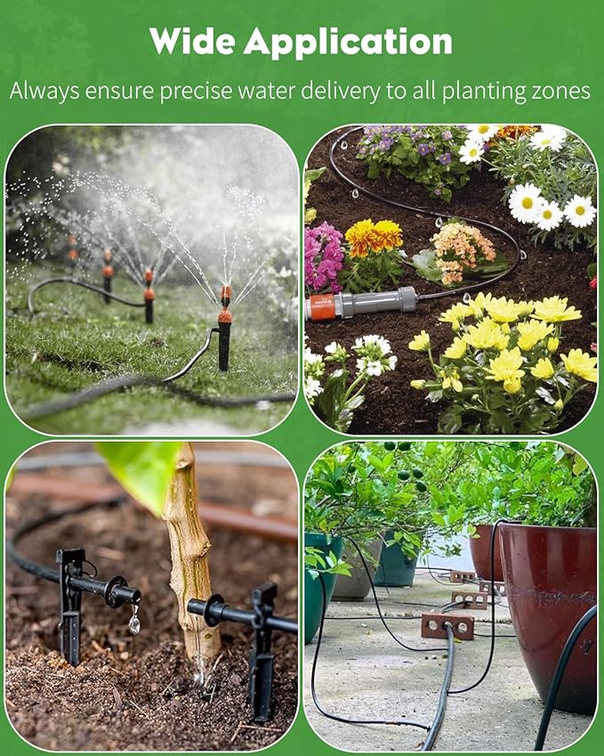 Pawfly 500 ft. 1/4 Drip Irrigation Tubing Black Distribution Tubing for Drip Irrigation System Polyethylene Drip Line Drip Irrigation Hose Tube for Quick-Connect Drip Irrigation Emitters