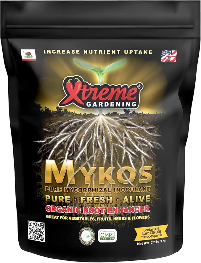 Xtreme Gardening Mykos 2.2 lb – Mycorrhizal Fungi Root Stimulator for Plants – Organic Root Booster for Stronger Roots Bigger Growth &amp Higher Yields – Mycorrhizae for Vegetables Flowers &amp Tr