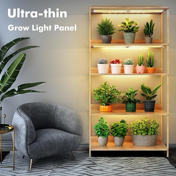 Grow Light Full Spectrum Grow Lights for Under Cabinet Plant Grow Lamp with 3/9/12H Auto On/Off Timer for Hydroponics Seedlings Succulents Veg Flowers Succulents &amp More 2-Pack ﻿