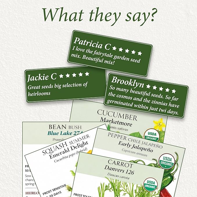 Botanical Interests: The Beginner Garden Seed Bundle - 11 Individual Seed Packets: Non-GMO Easy-to-Grow Vegetable &amp Flower Seeds: Starter Kit for New Gardeners