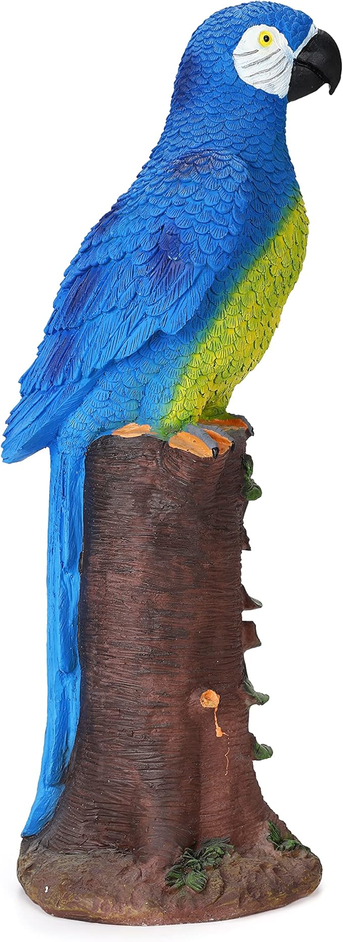 Techko Decorative Blue Parrot Outdoor Garden Statue Waterproof Solar LED Spotlight Tropical Tiki Decor
