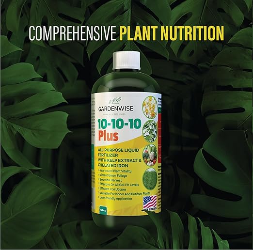 10-10-10 Liquid Fertilizer &amp 10-10-10 All-Purpose Granular Fertilizer Bundle for All Purpose Plants - Plant Food Outdoor &amp Indoor Plant Food Vegetables Flowers Garden (8oz &amp 3 Quarts)