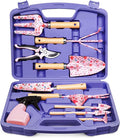 12-Piece Womens Gardening Tools Gift Set Rust-Proof &amp Heavy-Duty Garden Tools with Durable Carrying Case Fashionable &amp Thoughtful Gardening Gifts for Women&ampMen (Purple)