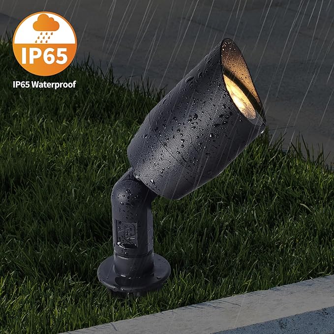 VISTA 4 Pack Cast Aluminum Landscape Spotlights Low Voltage Landscape Lighting Spot Lights Outdoor with 4.5W MR16 LED Bulb for Yard Garden Lawn Tree