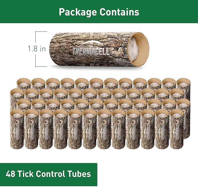 Thermacell Tick Control Tubes for Yards Protects 1/4 Acre from Ticks No Spray No Granules No Mess Environmentally Friendly Alternative to Spray &amp Repellent