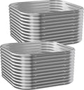 2pcs Tall Galvanized Raised Garden Bed Outdoor Metal Raised Beds for Vegetables Above Ground Garden Box for Flower Steel Garden Bed for Gardening - 2FT