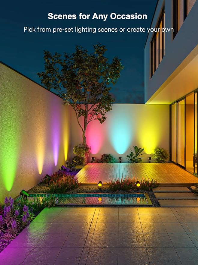 ANGELHALO Outdoor Neon Rope Lights 32.8ft Smart Landscape Spotlights 6 Pack