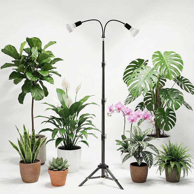 Grow Light 5500K (160 Watts Equiv) White Full Spectrum Plant Growing Lamp for Indoor PlantsLED Bulbs Replaceable