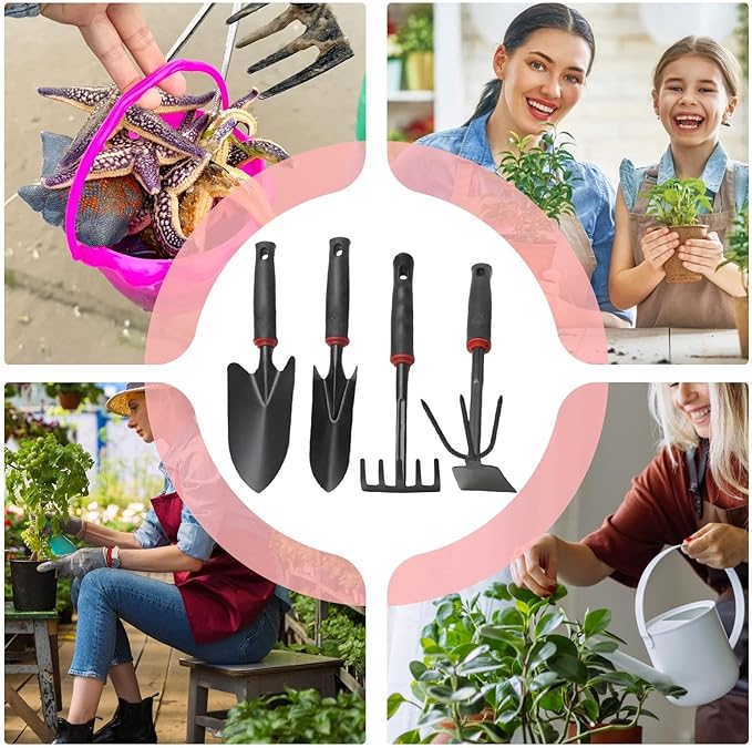 Gardening Tools - 4X Garden Tool Organizer | Heavy Duty Gardening Tools Set | Uprooting Weeding Tool | Gardening Hand Tools | Heavy Duty Planting Tools | Rust-Proof Digging Gadgets for Women Men