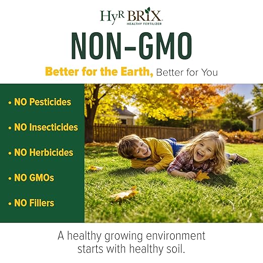 HyR BRIX 10-0-0 HyR Finish Fertilizer 45lb Bag - Slow-Release Granular with Calcium &amp Sulfur - for Late Summer &amp Fall Lawn Prep - Covers 4500 Sq Ft