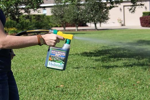 Hydretain Root Zone Moisture Manager - Drought Protection and Moisture Control for Lawns Gardens Containers - Reduces Watering Delays Wilt - Covers up to 20000 Sq Ft (1 Gallon)