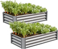 Galvanized Raised Garden BedOutdoor Planter Box Metal Patio Kit Planting Bed for Vegetables Flowers Herb (Galvanized 4x2x1ft-2p)