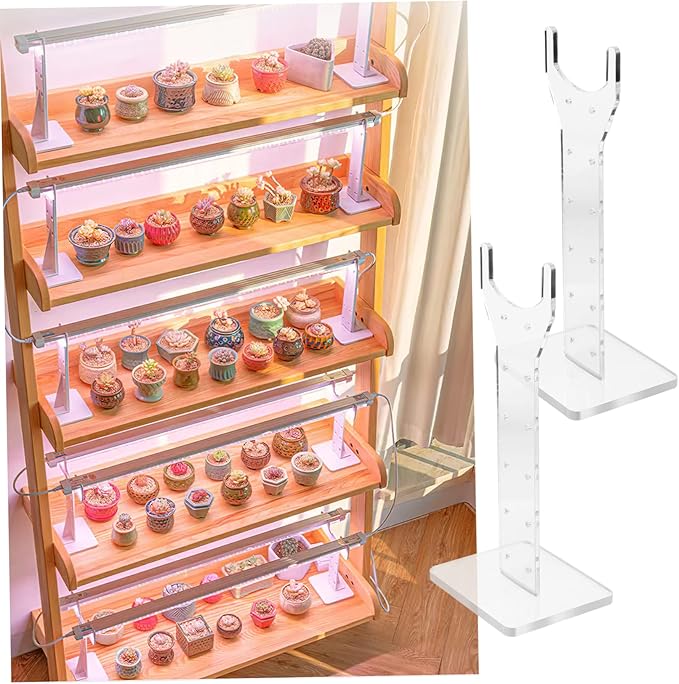 Indoor Plant Stand Grow Light Acrylic Rack Vertical Light Stand for Plant Accessories Construction Fall Off Protection Easy to Use Greenhouse Growing Basket