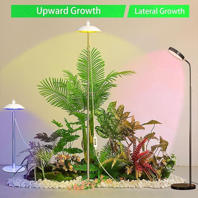 LED Floor Grow Lights for Indoor Plants Corner Stand Full Spectrum Plant Growing Lamp 10 Dimmable Levels Auto 3/6/9/12H Timer Grow Light Height Adjustable for Large Tall Plants (Have Base)