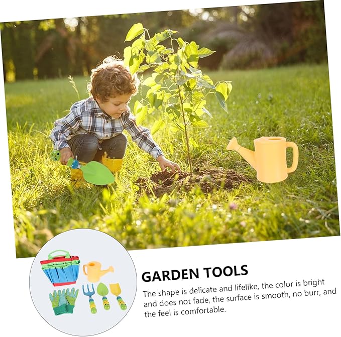 Kisangel 1set Boys and Girls Gardening Tool Set Mini Shovel and Rake Kit for Outdoor Planting Activities for Little Hands Safe and Smooth for Boy Girl