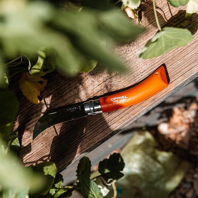Opinel 3 Piece Gardening Tool Set - No. 12 Folding Saw No. 8 Pruning Knife No. 8 Garden Knife - Vibrant Painted Handles Stainless Steel and Carbon Steel Blades - Made in France