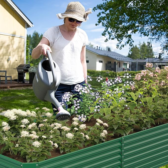 FRIZIONE 10FT(L)×4FT(W)×2FT(H) Raised Garden Bed Outdoor for Flower Garden Planter Box for Vegetable Raised Garden Beds for Herb Succulent Dark Green
