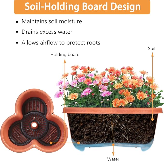 VECELO 5 Tier Vertical Garden Planter Self Watering Stackable Planters with Wheels for Strawberries Herbs Flowers Vegetables Red