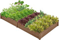 Topeakmart 92.5 x 47.5 x 10in Horticulture Raised Garden Bed 8×4ft Wooden Planting Box in Garden Backyard/Outdoor Use Brown