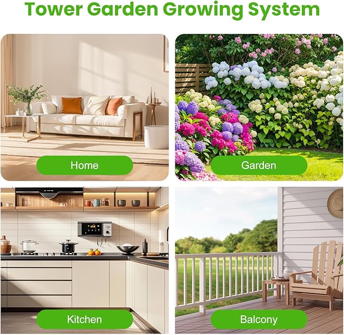 6-Tier Hydroponic Grow Tower Kit 30 Holes Planting Sites Indoor Garden System with Water Pump Self-Watering Vertical Gardening Kit for Lettuce Herbs Strawberries Vegetables Flowers 34H White