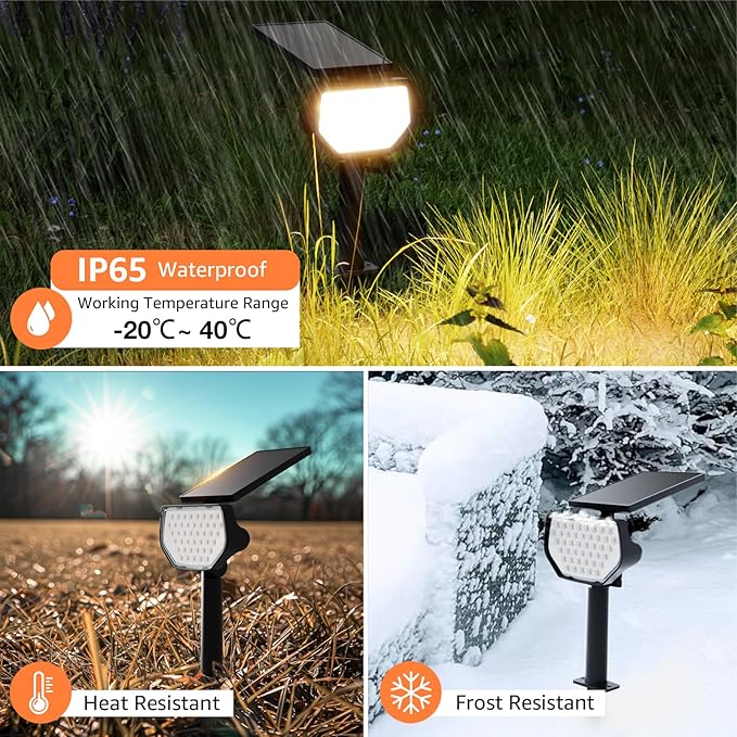 Lepro Solar Decorative Spot Lights 4 Pack Warm White Accent Lights for Garden Ambiance IP65 Waterproof Adjustable Landscape Lighting to Highlight Statues Plants Pathways &amp Yard Decor