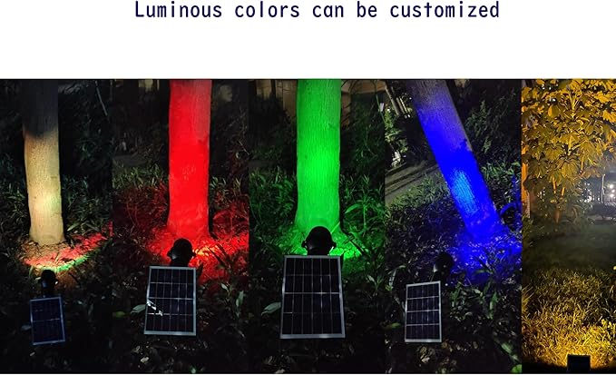 Outdoor LED Spotlight Waterproof Solar Spotlights with Clip Security Tree Spotlights Adjustable IP65 Mini Clip Lamp for Billboards Courtyard Garden Pathway Light-Operated 6000K
