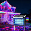 Solar Bug Zapper Outdoor with Projector Lights Mosquito Zapper Waterproof Electric Fly Zapper Rechargeable with 10W Solar Panel 4500V Cordless Fly Trap for Backyard Patio Garden Camping