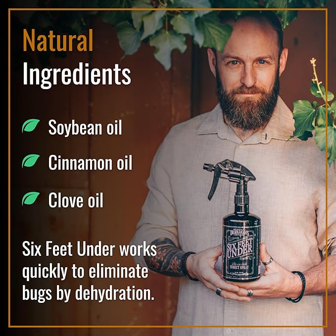 Dr. Killigan's Six Feet Under Plant Powered Insect Killer Spray | Indoor Natural Pest Control | Fleas Pantry &amp Clothing Moths Ants &amp Cockroaches | Family Friendly Pet Safe (24 oz)