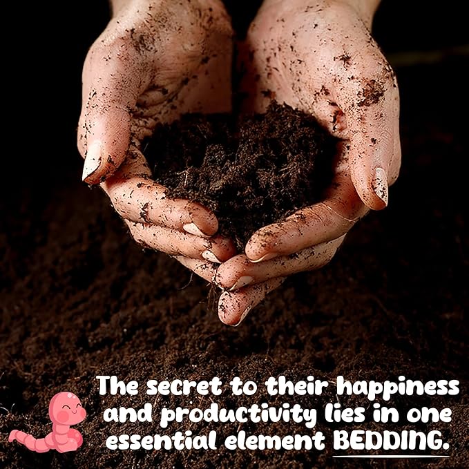 3lb Worm Bedding for Nightcrawlers and Red Wigglers (Worms Not Included) - Vermicompost Bin Worm Bedding for Earthworm Castings - Earthworm Food for Organic Potting Soil Gardening Mix